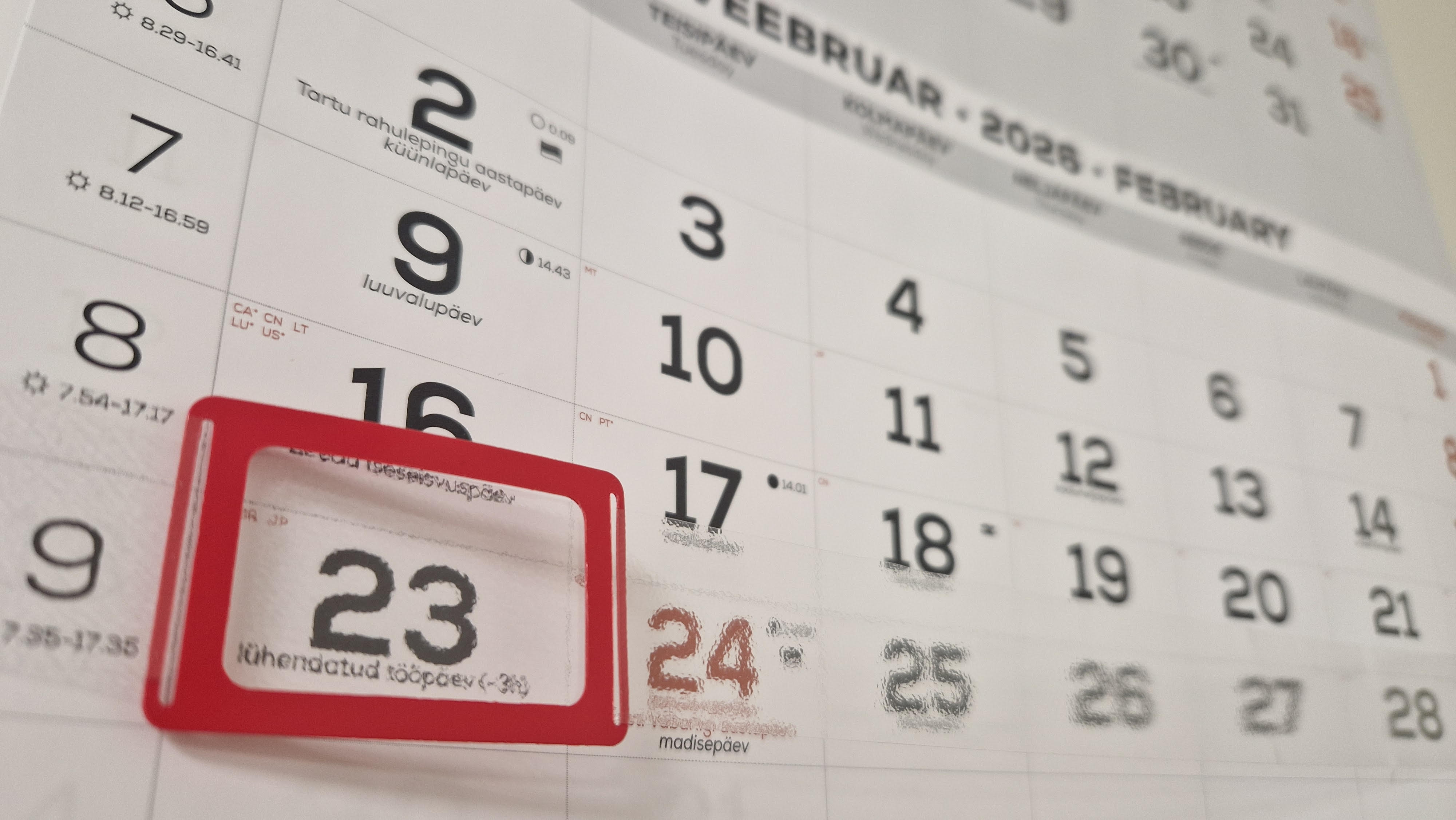 Riigi aastapäeva eelne tööpäev on lühendatud